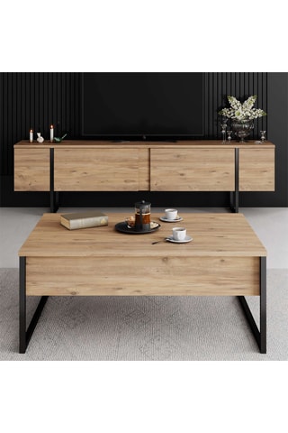 Meuble TV 2 abattants - 180 x 30 x 50 cm