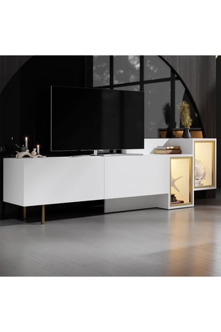 Meuble TV 2 abattants - 193 x 40 x 14 cm