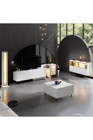 Meuble TV 2 abattants - 193 x 40 x 14 cm