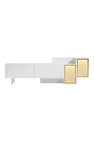 Meuble TV 2 abattants - 193 x 40 x 14 cm