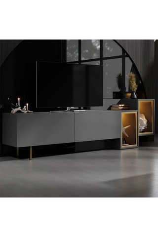 Meuble TV 2 abattants - 213,2 x 65 x 36,8 cm