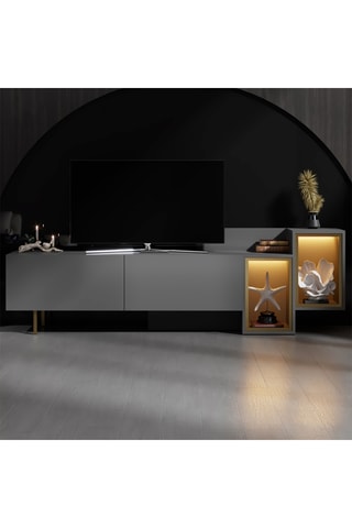 Meuble TV 2 abattants - 213,2 x 65 x 36,8 cm