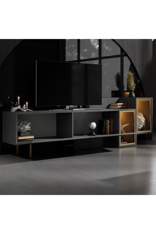 Meuble TV 2 abattants - 213,2 x 65 x 36,8 cm