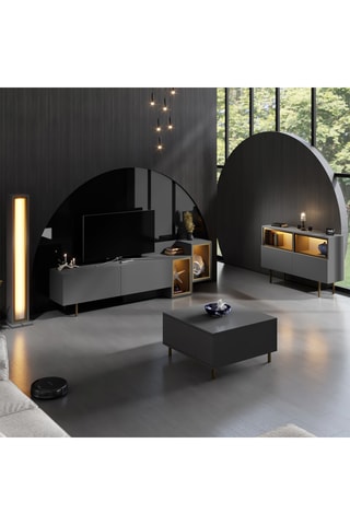 Meuble TV 2 abattants - 213,2 x 65 x 36,8 cm