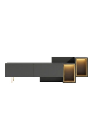 Meuble TV 2 abattants - 213,2 x 65 x 36,8 cm