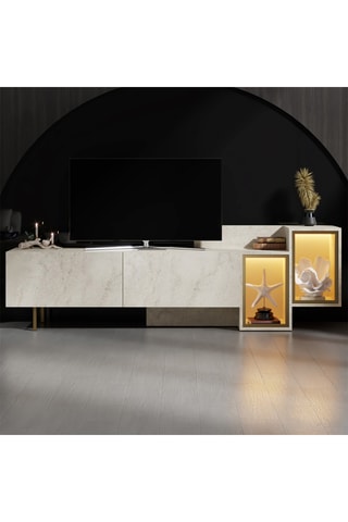 Meuble TV 2 abattants - 193 x 40 x 14 cm