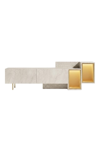 Meuble TV 2 abattants - 193 x 40 x 14 cm