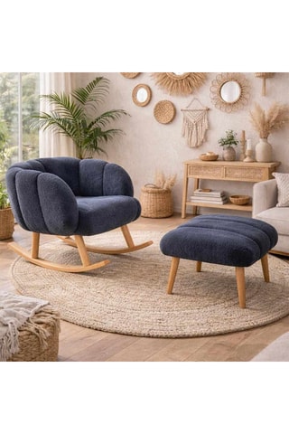 Fauteuil à bascule et pouf
