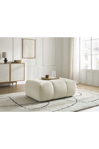Pouf Fuji - Beige - En tissu lisse