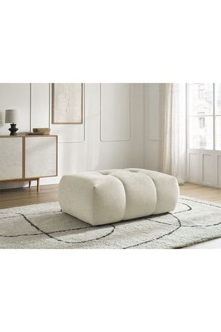Pouf Fuji - Beige - En tissu lisse
