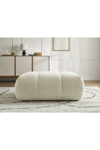 Pouf Fuji - Beige - En tissu lisse