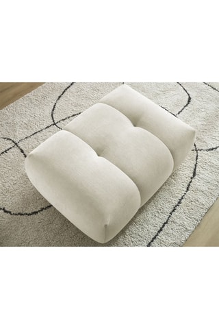 Pouf Fuji - Beige - En tissu lisse