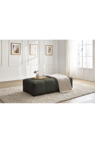 Pouf Everest - Kaki - En tissu chiné