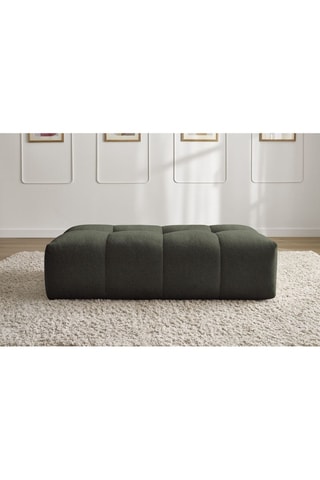 Pouf Everest - Kaki - En tissu chiné