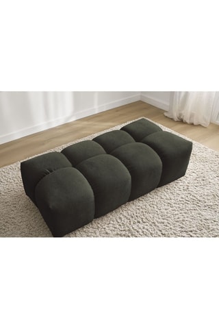 Pouf Everest - Kaki - En tissu chiné