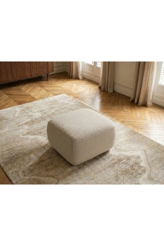 Pouf Montaigne - Beige - En tissu bouclette 