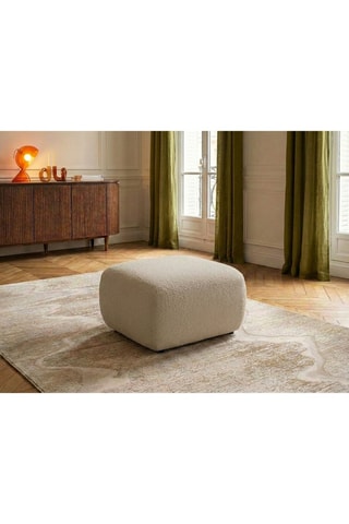 Pouf Montaigne - Beige - En tissu bouclette 