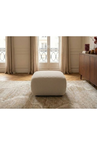 Pouf Montaigne - Beige - En tissu bouclette 