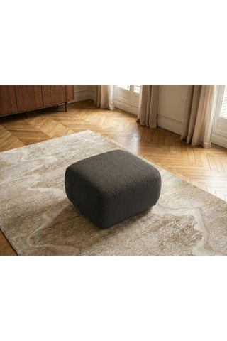 Pouf Montaigne - Marron - En tissu bouclette 
