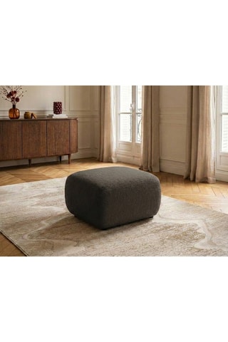 Pouf Montaigne - Marron - En tissu bouclette 