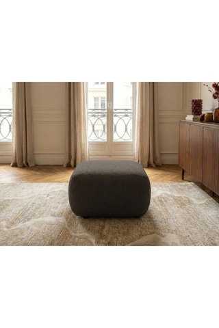 Pouf Montaigne - Marron - En tissu bouclette 