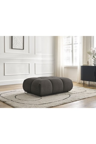 Pouf Alya - Marron - En tissu bouclette