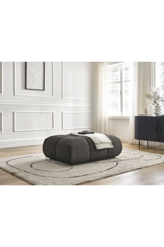 Pouf Alya - Marron - En tissu bouclette