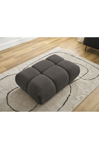 Pouf Alya - Marron - En tissu bouclette
