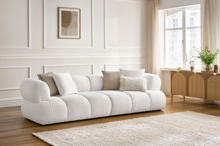 Canapé Pamira - Blanc - 3 places - En polyester