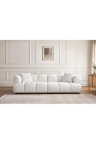 Canapé Pamira - Blanc - 3 places - En polyester