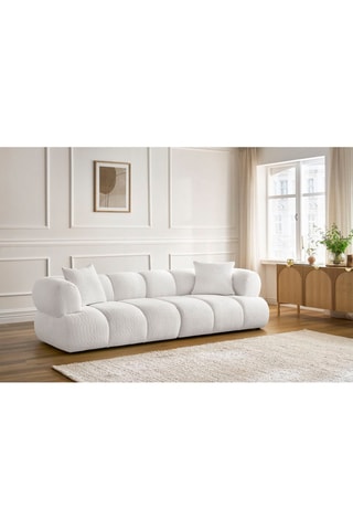 Canapé Pamira - Blanc - 3 places - En polyester