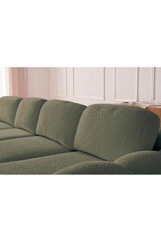 Canapé d'angle droit convertible Montaigne - Vert - 3 places - En polyester