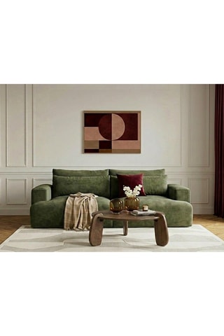 Canapé Twiny - Vert - 3 places - En tissu lisse - 235 x 125 x 82 cm