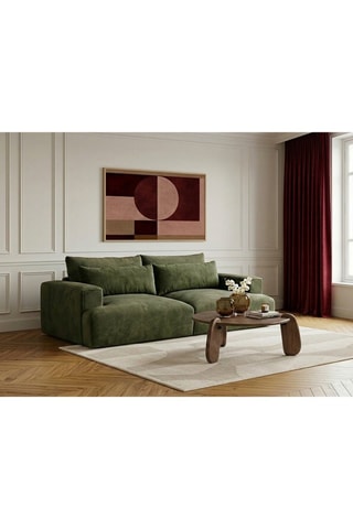 Canapé Twiny - Vert - 3 places - En tissu lisse - 235 x 125 x 82 cm