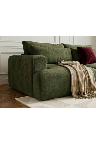 Canapé Twiny - Vert - 3 places - En tissu lisse - 235 x 125 x 82 cm