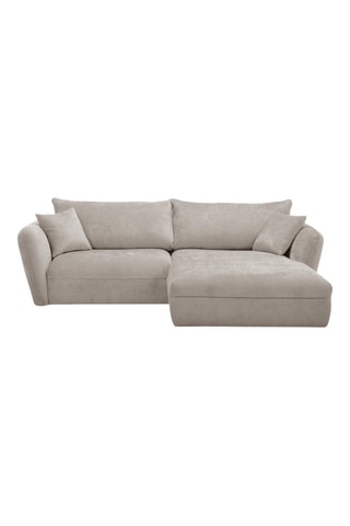 Canapé d'angle droit Luigi - Beige - 3 places - En tissu lisse