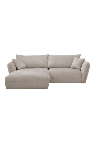 Canapé d'angle gauche Luiji - Beige - 3 places - En tissu texturé