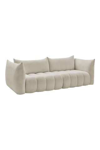 Canapé Azra - Beige - 4 places - En tissu bouclette 
