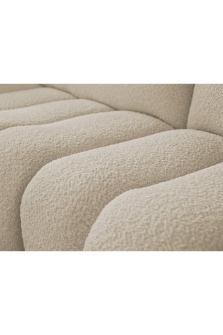 Canapé d'angle gauche Azra - Beige - 4 places - En tissu bouclette