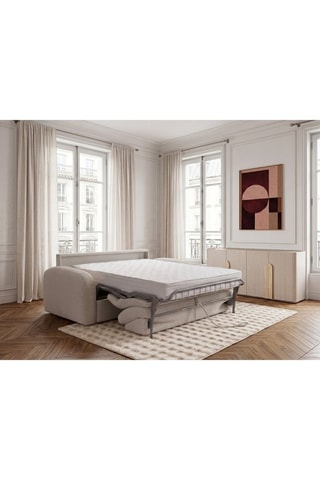Canapé convertible Kenan - Beige - 2 places - En tissu bouclette