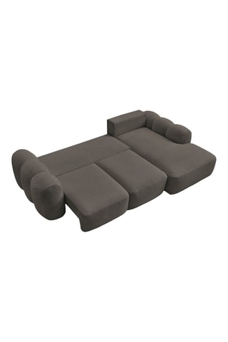 Canapé d'angle droit convertible Montaigne - Marron - 5 places - En tissu bouclette
