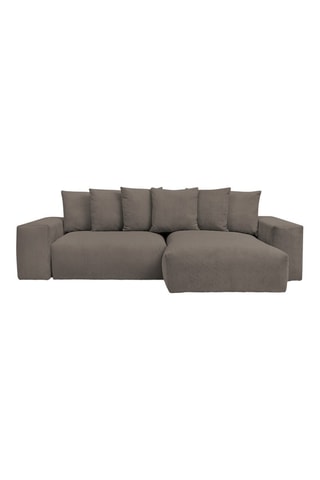 Canapé d'angle réversible Voltaire - Taupe - 2 places - En tissu velours côtelé 
