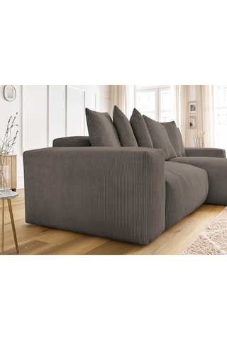 Canapé d'angle réversible Voltaire - Taupe - 2 places - En tissu velours côtelé 