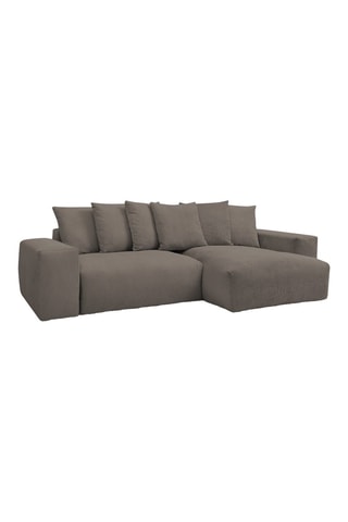 Canapé d'angle réversible Voltaire - Taupe - 2 places - En tissu velours côtelé 