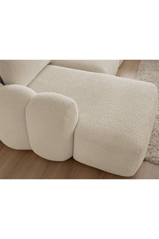Canapé d'angle gauche convertible Montaigne - Beige - 5 places - En tissu bouclette