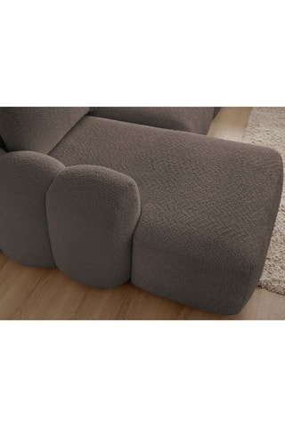 Canapé d'angle gauche convertible Montaigne - Marron - 5 places - En tissu bouclette