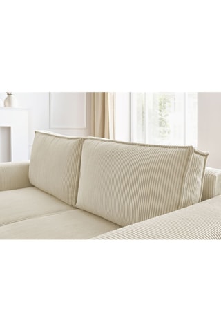 Canapé Nihad - Beige - 2 places - Toucher velours côtelé