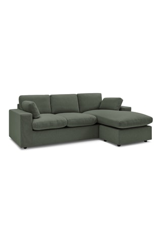 Canapé d'angle réversible Bélair - Vert - 3 places - En tissu lisse