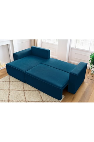 Canapé d'angle réversible convertible Nihad - Bleu