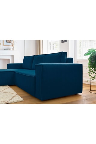 Canapé d'angle réversible convertible Nihad - Bleu